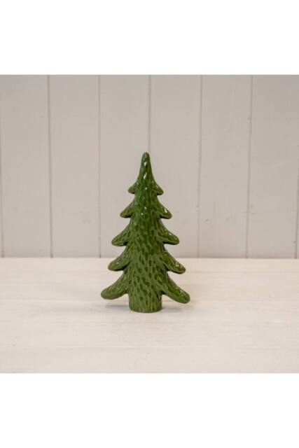 KDMD Medium Dimpled Green Ceramic Christmas Tree Ornament in Dark Green - image 1