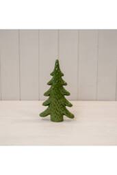 KDMD Medium Dimpled Green Ceramic Christmas Tree Ornament in Dark Green