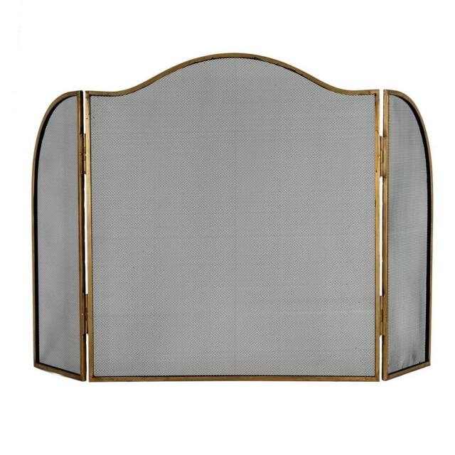Lemon Pavilion Furniture and Decor Antiqued Large Fire Screen - Metal - L3 x W85 x H85 cm - Brass in Gold - image 1