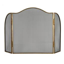 Lemon Pavilion Furniture and Decor Antiqued Large Fire Screen - Metal - L3 x W85 x H85 cm - Brass in Gold