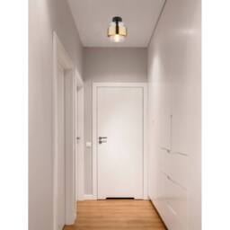 Netlighting Milley Cylindrical Ceiling Light Matt Black Glass Shade 1x E27 - thumbnail 4