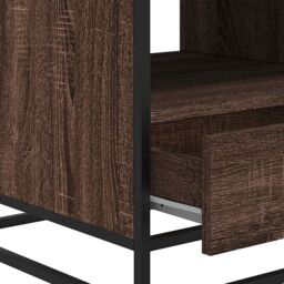 Berkfield Home Coffee Table Brown Oak 100x50x45 cm Engineered Wood & Metal - Size: 100 x 50 x 45 cm - thumbnail 9