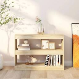 Berkfield Home Classic Book Cabinet/Room Divider Sonoma Oak 100x30x72 cm in Light Tan - Size: 100 x 30 x 72 cm - thumbnail 6