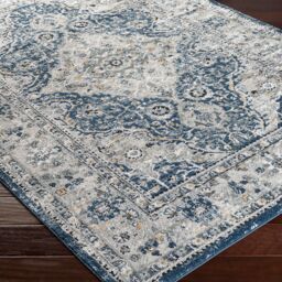 Livabliss Jolie-Vintage Blue Grey Beige Black Traditional Boho Living Dining Bedroom Rug - Size: 200 cm x 275 cm - thumbnail 6