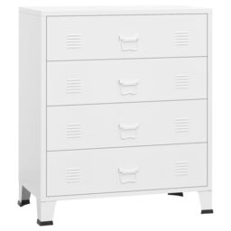 Berkfield Home Industrial Drawer Cabinet White 78x40x93 cm Metal - Size: 78 x 40 x 93 cm - thumbnail 2