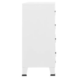 Berkfield Home Industrial Drawer Cabinet White 78x40x93 cm Metal - Size: 78 x 40 x 93 cm - thumbnail 4