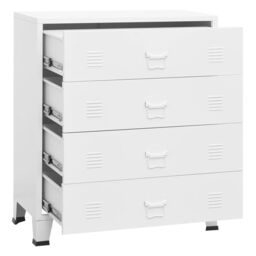 Berkfield Home Industrial Drawer Cabinet White 78x40x93 cm Metal - Size: 78 x 40 x 93 cm - thumbnail 6