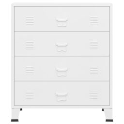 Berkfield Home Industrial Drawer Cabinet White 78x40x93 cm Metal - Size: 78 x 40 x 93 cm - thumbnail 3