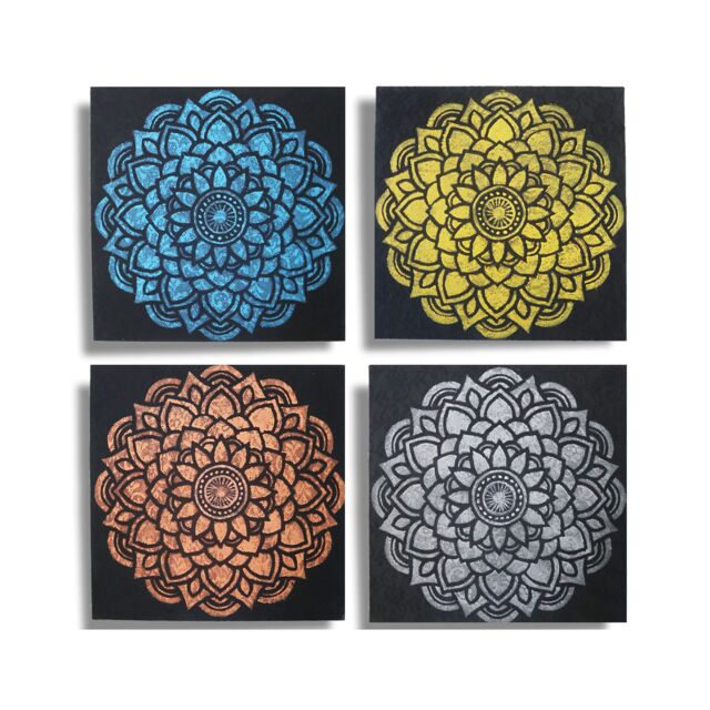 KDMD Set of 4 Mandala Brocade Detail 30x30cm - Size: 30x30 cm - image 1