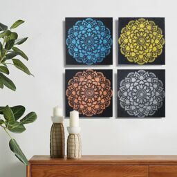KDMD Set of 4 Mandala Brocade Detail 30x30cm - Size: 30x30 cm - thumbnail 2