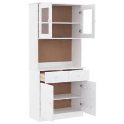 Berkfield Home Highboard ALTA White 77x35x165 cm Solid Wood Pine - Size: 77 x 35 x 165 cm - thumbnail 4