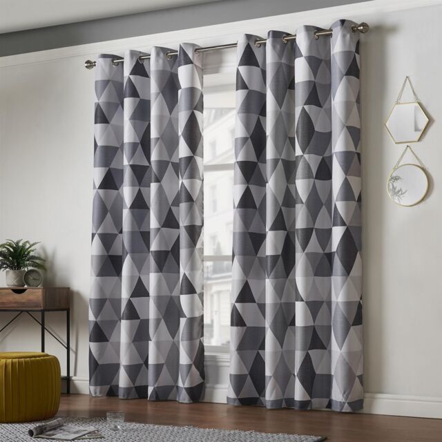 Luxury Living Mal Room Darkening Ring Top Curtains in Grey - Size: 168 cm width x 137 cm drop - image 1