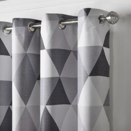 Luxury Living Mal Room Darkening Ring Top Curtains in Grey - Size: 168 cm width x 137 cm drop - thumbnail 4