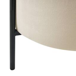 Wyld and Coco Storage Pouffe Light Beige Velvet with Removable Top - thumbnail 7
