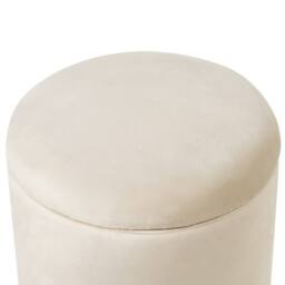 Wyld and Coco Storage Pouffe Light Beige Velvet with Removable Top - thumbnail 4