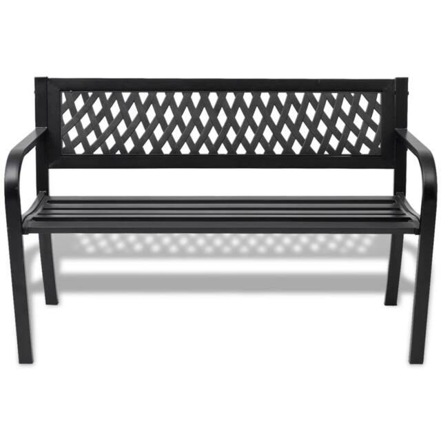 Berkfield Home Garden Bench 118 cm Steel Black - image 1