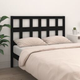 Berkfield Home Bed Headboard Black 185.5x4x100 cm Solid Wood Pine - thumbnail 3