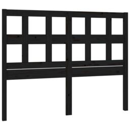 Berkfield Home Bed Headboard Black 185.5x4x100 cm Solid Wood Pine - thumbnail 2