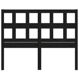 Berkfield Home Bed Headboard Black 185.5x4x100 cm Solid Wood Pine - thumbnail 4