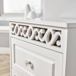 Home Source Wooden 3 Drawer Chest Storage Bedroom Organiser Bedside Tallboy in White - thumbnail 6
