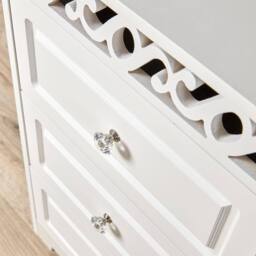 Home Source Wooden 3 Drawer Chest Storage Bedroom Organiser Bedside Tallboy in White - thumbnail 5