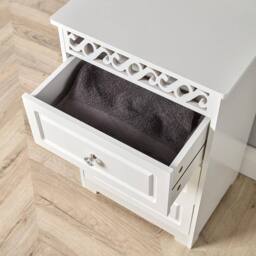 Home Source Wooden 3 Drawer Chest Storage Bedroom Organiser Bedside Tallboy in White - thumbnail 2