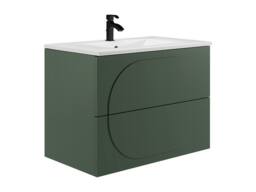 Vente-unique Wall-Hung Bathroom Unit With Inset Basin - Green - 80 Cm - VUTOMA - thumbnail 4