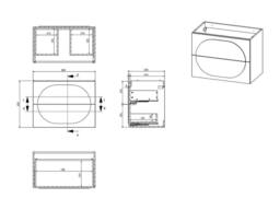 Vente-unique Wall-Hung Bathroom Unit With Inset Basin - Green - 80 Cm - VUTOMA - thumbnail 8