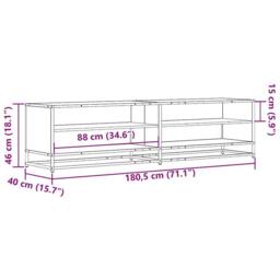 Berkfield Home TV Cabinet Brown Oak 180.5x40x46 cm Engineered Wood - thumbnail 9