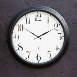 Primrose Large Black Outdoor garden Wall Clock 57cm Perfect Time Radio Controlled - thumbnail 1