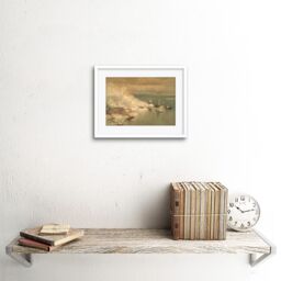 "Artery8 Wall Art Print Davidson Battle Mobile Bay USA Framed in White - Size: W7"" x H9""" - thumbnail 2