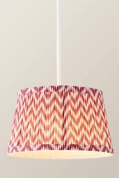 ValueLights Saffira Pleat Taper Chevron Easy Fit Pendant Lamp Shade & Bulb in Bright Pink - Size: Small - thumbnail 3