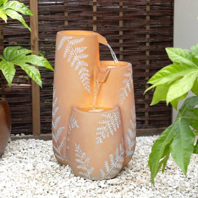 Primrose Carron Cascading Ceramic Vase Water Feature in Orange - image 1