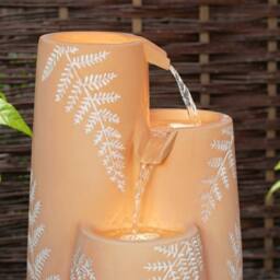 Primrose Carron Cascading Ceramic Vase Water Feature in Orange - thumbnail 2