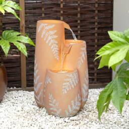 Primrose Carron Cascading Ceramic Vase Water Feature in Orange