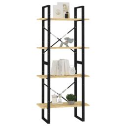 Berkfield Home 4-Tier Book Cabinet 60x30x140 cm Solid Pine Wood in Brown - Size: 60 x 30 x 140 cm - thumbnail 4
