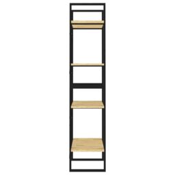 Berkfield Home 4-Tier Book Cabinet 60x30x140 cm Solid Pine Wood in Brown - Size: 60 x 30 x 140 cm - thumbnail 6