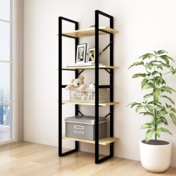 Berkfield Home 4-Tier Book Cabinet 60x30x140 cm Solid Pine Wood in Brown - Size: 60 x 30 x 140 cm - thumbnail 1