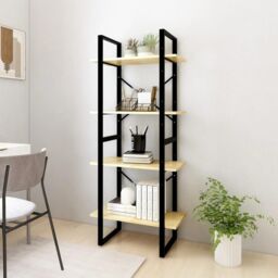 Berkfield Home 4-Tier Book Cabinet 60x30x140 cm Solid Pine Wood in Brown - Size: 60 x 30 x 140 cm - thumbnail 3