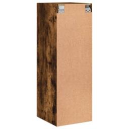 Berkfield Home Wall Cabinet with Glass Doors Smoked Oak 35x37x100 cm in Brown - Size: 35 x 37 x 100 cm - thumbnail 8