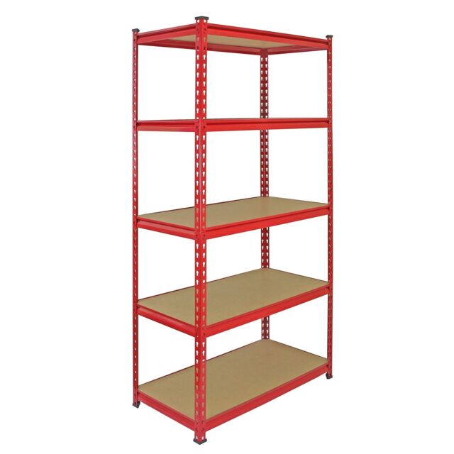 Monstershop Monster Racking Z-Rax Extra Strong Steel Shelves, Red, 90cm W, 45cm D in Red - image 1