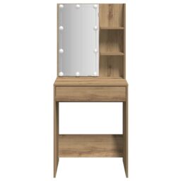 Berkfield Home Dressing Table with LED Artisan Oak 60x40x140 cm - Size: 60 x 40 x 140 cm - thumbnail 6
