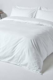 Homescapes Egyptian Cotton Duvet Cover with Pillowcase, 200 TC in White - Size: Double - thumbnail 2