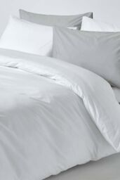 Homescapes Egyptian Cotton Duvet Cover with Pillowcase, 200 TC in White - Size: Double - thumbnail 5