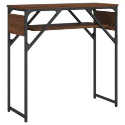 Berkfield Home Console Table with Shelf Brown Oak 75x30x75cm Engineered Wood - Size: 75 x 30 x 75 cm - thumbnail 6