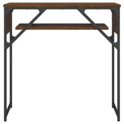 Berkfield Home Console Table with Shelf Brown Oak 75x30x75cm Engineered Wood - Size: 75 x 30 x 75 cm - thumbnail 4