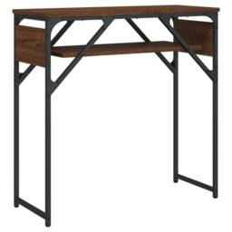 Berkfield Home Console Table with Shelf Brown Oak 75x30x75cm Engineered Wood - Size: 75 x 30 x 75 cm - thumbnail 2