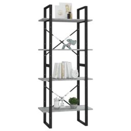 Berkfield Home 4-Tier Book Cabinet Grey Sonoma 60x30x140 cm Engineered Wood - Size: 60 x 30 x 140 cm - thumbnail 4