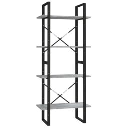 Berkfield Home 4-Tier Book Cabinet Grey Sonoma 60x30x140 cm Engineered Wood - Size: 60 x 30 x 140 cm - thumbnail 2