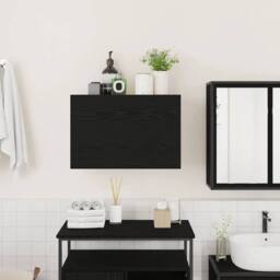 EONLION Wall Cabinet Black 60x25x40 cm - Size: 60 x 25 x 40 cm - thumbnail 3